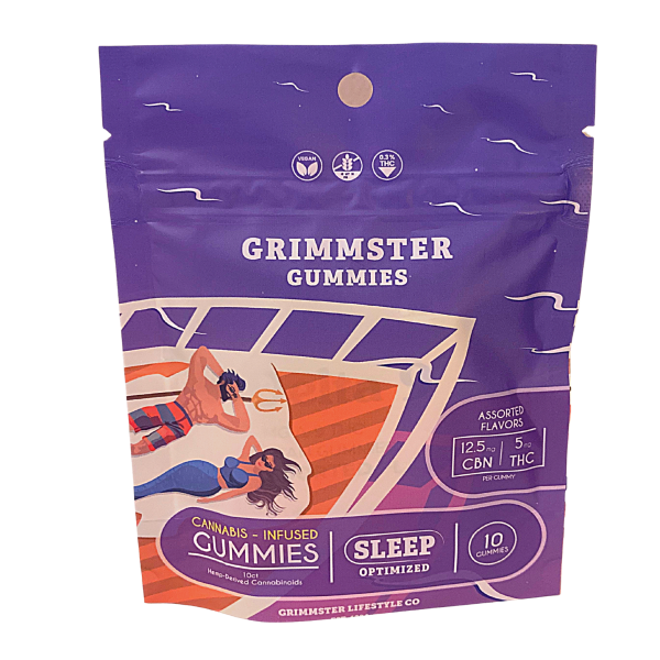 Grimmster CBN/DELTA 9 THC – Sleep Gummies – 1 pack – 10 Gummies